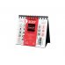 Finocam Neutro Calendario de Sobremesa - Anual 2027 - Mes Vista - Formato XXS - 110x100mm - Espiral Doble - Papel de 120g/m2 - Numeros Grandes - Color Rojo y Blanco