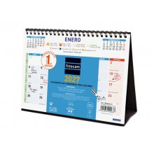 Finocam Color Calendario de Sobremesa - Anual 2027 - Mes Vista - Formato S - 210x150mm - Espiral Doble - Papel de 120g/m2 - Espacio para Escribir - Color Azul y Blanco Finocam Color Calendario de Sobremesa - Anual 2027 - Mes Vista - Formato S - 210x150mm - Espiral Doble - Papel de 120g/m2 - Espacio para Escribir - Color Azul y Blanco