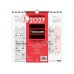 Finocam Neutro Calendario de Pared - Anual 2027 - Mes Vista - 300x300mm - Espiral Doble - Papel de 120g/m2 - Espacio para Escribir - Color Rojo y Blanco