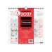 Finocam Neutro Calendario de Pared en Catalan - Anual 2027 - Mes Vista - 300x300mm - Espiral Doble - Papel de 120g/m2 - Espacio para Escribir - Color Rojo y Blanco
