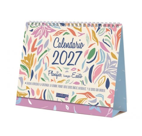 Finocam Talkual Calendario de Sobremesa - Anual 2027 - Mes Vista - Formato S - 210x150mm - Espiral Doble - Papel de 135g/m2 - Espacio para Escribir - Ilustraciones Surtidas