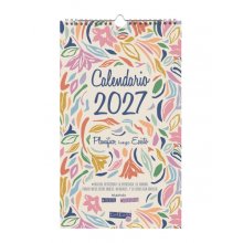 Finocam Talkual Calendario de Pared - Anual 2027 - Mes Vista - 210x360mm - Espiral Doble - Papel de 135g/m2 - Espacio para Escribir - Ilustraciones Surtidas