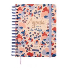 Finocam Talkual Magia Agenda - Anual 2027 - Semana Vista Horizontal - 155x217mm - Espiral Doble - Tapa Dura - Goma Elastica - Papel de 90g/m2 - Cinta Punto - Notas Adhesivas Surtidas - Multicolor