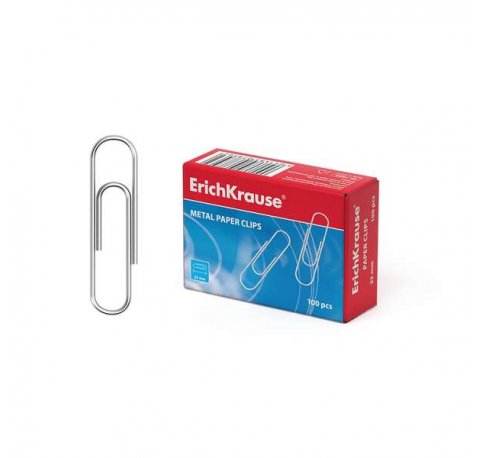 Erichkrause Clips Metalicos de Zinc - 33mm - Alta Resistencia y Durabilidad - Resistente a La Corrosion - sin Manchas ni Arañazos - Color Plateado