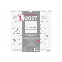 Finocam Chic Calendario de Pared - Anual 2027 - Mes Vista - 300x300mm - Espiral Doble - Papel de 120g/m2 - Espacio para Escribir - Color Blanco Finocam Chic Calendario de Pared - Anual 2027 - Mes Vista - 300x300mm - Espiral Doble - Papel de 120g/m2 - Espacio para Escribir - Color Blanco