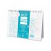 Finocam Trendy Chic Calendario de Sobremesa - Anual 2027 - Mes Vista - Formato S - 210x150mm - Espiral Doble - Papel de 120g/m2 - Espacio para Escribir - Color Turquesa