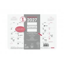Finocam Trendy Chic Calendario con Iman - Anual 2027 - Mes Vista - Formato S - 210x150mm - Encolado - Papel de 120g/m2 - Espacio para Escribir - Color Blanco