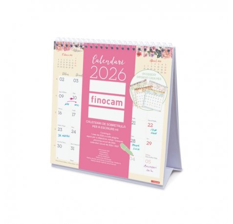 Finocam Design Calendario de Sobremesa en Catalan - Anual 2026 - 190x70x205mm - Color Surtidos