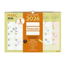 Finocam Grafik Calendario de Pared en Catalan - Anual 2026 - 420x10x300mm - Espacio para Escribir - Color Surtidos
