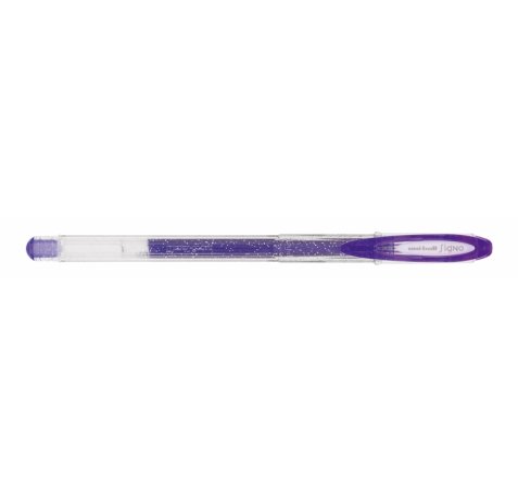 Uni-ball Signo Sparkling UM-120SP Boligrafo de Tinta Gel - Punta de Bola 1mm - Tinta Pigmentada Resistente al Agua y Luz - Efecto Purpurina - Color Violeta (12 uds)