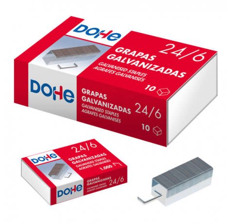 Dohe Caja de 1000 Grapas 24/6 Galvanizadas