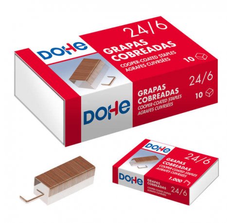 Dohe Caja de 1000 Grapas 24/6 Cobreadas