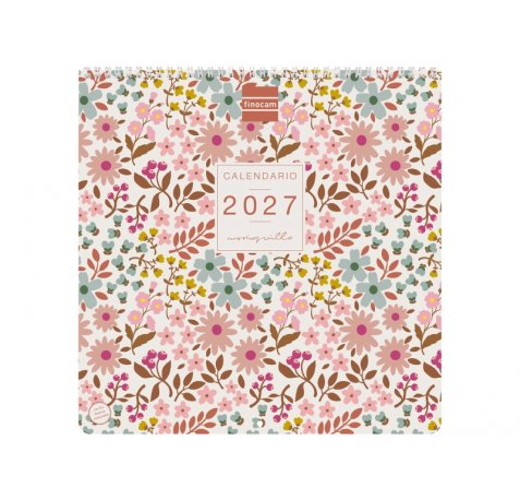 Finocam Moniquilla Calendario de Pared - Anual 2027 - Mes Vista - 300x300mm - Papel de 170g/m2 - Ilustraciones Surtidas - Espacio para Notas