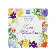 Finocam Frases Motivadoras Calendario de Pared - Anual 2027 - Mes Vista - 300x300mm - Papel de 170g/m2 - Ilustraciones Surtidas - Espacio para Notas