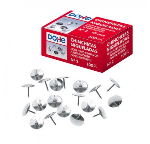 Dohe Pack de 100 Chinchetas Niqueladas Nº2