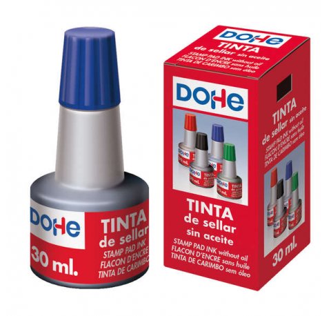 Dohe Tinta para Tampones y Sellos 30ml - Color Azul (10 uds)