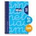 Lamela Cuaderno Espiral con 80 Hojas de 70g/m2 con Margen - Formato Cuarto - Pauta Cuadrovia de 3mm - Cubierta Extra Dura - Papel Offset Blanco Extra - Color Azul