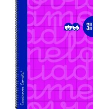 Lamela Cuaderno Espiral con 80 Hojas de 90g/m2 con Margen - Formato Folio - Pauta Cuadrovia de 3mm - Cubierta Extra Dura - Papel Offset Blanco Extra - Color Fucsia