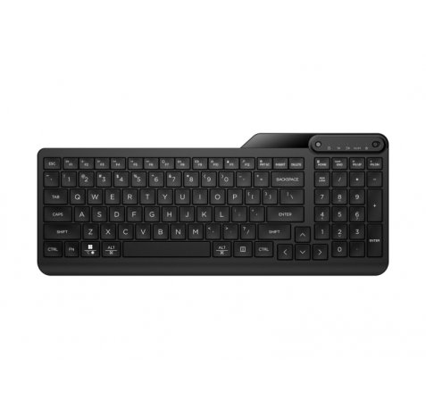 HP 475 Teclado Inalambrico Dualâ??Mode - Bluetooth 5.3 + 2.4GHz - Teclas Concavas de Perfil Bajo - hasta 12 Teclas Programables - Conecta hasta 8 Dispositivos con HP Unifying o 3 via Bluetooth - Resistente a Derrames - Color Negro
