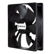 Unykach Server Ventilador 120mm de Doble Bola - Velocidad Max. 1800rpm - Conector de 4 Pines con Control de Temperatura - Color Negro