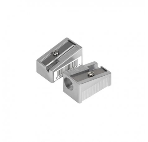 Milan Sacapuntas Triangular de 1 Orificio - Cuchilla de Acero al Carbono - Fabricado en Aluminio (20 uds)