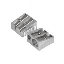 Milan Sacapuntas de 2 Orificios - Cuchilla de Acero al Carbono - Fabricado en Aluminio (20 uds)