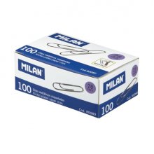 Milan Caja de 100 Clips Labiados Niquelados 28mm