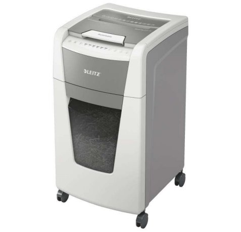 Leitz IQ 300 Autofeed P5 Destructora Automatica Oficina - Tritura 300 Hojas - Silenciosa Limpia Segura - Micro Corte Din P5 - Blanco