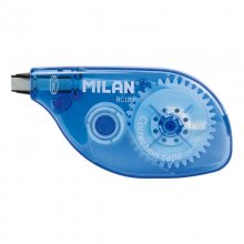 Milan Cinta Correctora - Correcion en Seco - Rapida, Limpia y Precisa - Medidas 5mm x 8m - Para todo Tipo de Papel - Color Azul (12 uds)