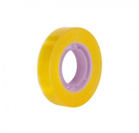 Milan Cinta Adhesiva Transparente - Medidas 12mm x 33m - Color Amarillo Transparente (12 uds)