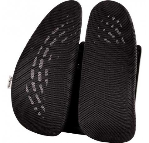 Fellowes Back Angel Respaldo Ergonomico Moldeable - Ajustable en 7 Alturas - Adaptable a la Mayoria de Sillas - Color Negro