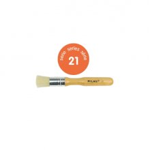 Milan 21 Pack de 3 Pinceles para Estarcido - Bolsa con Colgador - Pelo Corto - Mango Grueso - Color Madera Claro