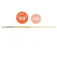 Milan 512 Pack de 6 Pinceles Redondos para Oleo Numero 10 - Bolsa con Colgador - Cerda Natural - Color Madera Claro