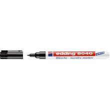 Edding 8040 Rotulador Permanente para Tejido - Punta Redonda - Trazo 1 mm. - Capuchon con Clip - Secado Rapido - Color Negro (10 uds)