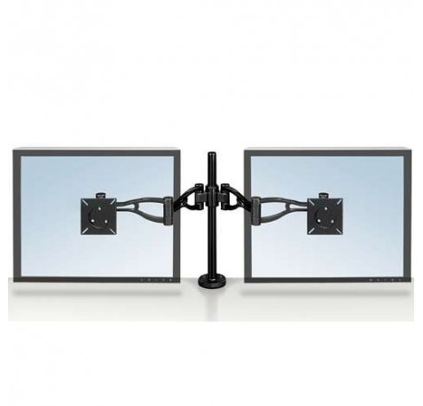 Fellowes Professional Series Brazo Doble para Monitor - Ajustable en Altura - Regulable en Profundidad - Regulable en Inclinacion - Hasta 10kg - Color Negro