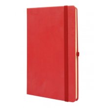Finocam Class Cuaderno de Tapa Dura - 96 Hojas - 130x210mm - Papel Crema de 80g/m2 - Liso - Bolsillo Interior - Cierre con Goma - Hojas Microperforadas - Color Rojo