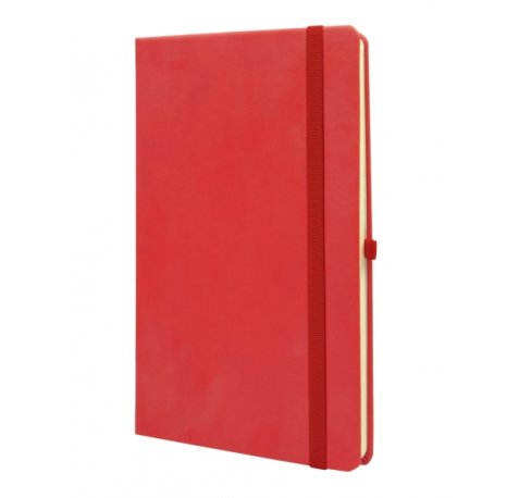 Finocam Class Cuaderno de Tapa Dura - 96 Hojas - 130x210mm - Papel Crema de 80g/m2 - Liso - Bolsillo Interior - Cierre con Goma - Hojas Microperforadas - Color Rojo