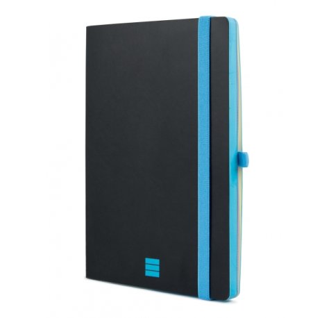 Finocam Modern Cuaderno de Tapa Ligera - 72 Hojas - Formato A5 - 148x210mm - Papel Crema de 80g/m2 - Liso - Bolsillo Interior - Cierre con Goma - Hojas Microperforadas - Color Negro