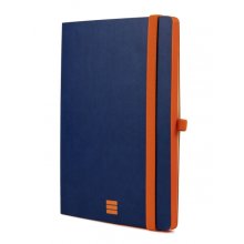 Finocam Modern Cuaderno de Tapa Ligera - 72 Hojas - Formato A5 - 148x210mm - Papel Crema de 80g/m2 - Liso - Bolsillo Interior - Cierre con Goma - Hojas Microperforadas - Color Azul