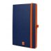 Finocam Modern Cuaderno de Tapa Ligera - 72 Hojas - Formato A5 - 148x210mm - Papel Crema de 80g/m2 - Liso - Bolsillo Interior - Cierre con Goma - Hojas Microperforadas - Color Azul
