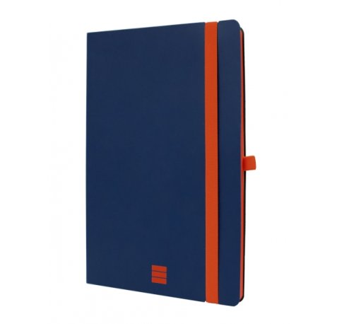Finocam Modern Cuaderno de Tapa Ligera - 72 Hojas - Formato A5 - 148x210mm - Papel Crema de 80g/m2 - Bolsillo Interior - Cierre con Goma - Hojas Microperforadas - Color Azul