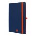 Finocam Modern Cuaderno de Tapa Ligera - 72 Hojas - Formato A5 - 148x210mm - Papel Crema de 80g/m2 - Bolsillo Interior - Cierre con Goma - Hojas Microperforadas - Color Azul