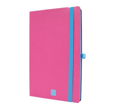 Finocam Modern Cuaderno de Tapa Ligera - 72 Hojas - Formato A5 - 148x210mm - Papel Crema de 80g/m2 - Bolsillo Interior - Cierre con Goma - Hojas Microperforadas - Color Rosa