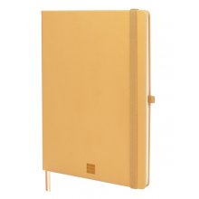 Finocam Nexo Cuaderno de Tapa Dura - 72 Hojas - Formato B5 - 176x250mm - Papel Crema de 80g/m2 - Liso - Bolsillo Interior - Cierre con Goma - Hojas Microperforadas - Color Camel