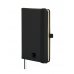 Finocam Nexo Cuaderno de Tapa Dura - 72 Hojas - 90x150mm - Papel Crema de 80g/m2 - Bolsillo Interior - Cierre con Goma - Portaboligrafo - Hojas Microperforadas - Color Negro