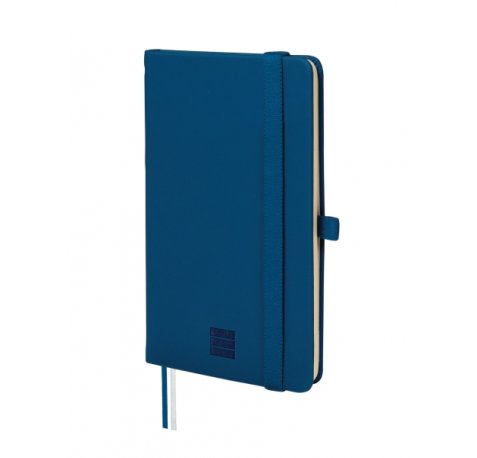 Finocam Nexo Cuaderno de Tapa Dura - 72 Hojas - 90x150mm - Papel Crema de 80g/m2 - Bolsillo Interior - Cierre con Goma - Portaboligrafo - Hojas Microperforadas - Color Azul Marino