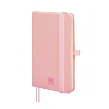 Finocam Nexo Cuaderno de Tapa Dura - 72 Hojas - 90x150mm - Papel Crema de 80g/m2 - Bolsillo Interior - Cierre con Goma - Portaboligrafo - Hojas Microperforadas - Color Rosa