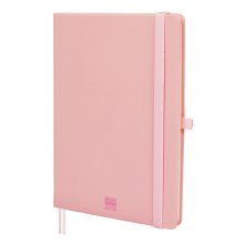 Finocam Nexo Cuaderno de Tapa Dura - 72 Hojas - Formato A5 - 148x210mm - Papel Crema de 80g/m2 - Bolsillo Interior - Cierre con Goma - Portaboligrafo - Hojas Microperforadas - Color Rosa