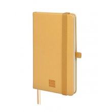 Finocam Nexo Cuaderno de Tapa Dura - 72 Hojas - 90x150mm - Rayado Horizontal - Papel Crema de 80g/m2 - Bolsillo Interior - Portaboligrafo - Hojas Microperforadas - Color Camel