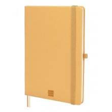 Finocam Nexo Cuaderno de Tapa Dura - 72 Hojas - Formato A5 - 148x210mm - Rayado Horizontal - Papel Crema de 80g/m2 - Bolsillo Interior - Portaboligrafo - Hojas Microperforadas - Color Camel